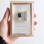 シカクブローチ　刺繍　square  四角　シンプル　