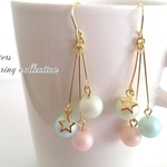 【再販×4】ゆらゆらパステルパールと☆星☆のピアス・イヤリング