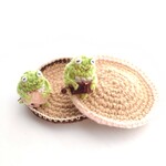 【受注制作】編み編みカエルさんのコースター(2枚セット)