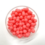 【8mm  100個 蛍光ピンク】カラフルアクリルビーズ  蛍光色系 ラウンド 球体 貫通 単色