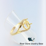 【10×8ミリ】ゴールドカラー４爪リング　H007