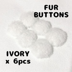 【数量限定セール】【ファー】【6pcs】【IVORY】ファーカボション 【A2087】