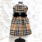 完成品★SSサイズ　秋冬ワンピース　タータンチェック柄・犬服