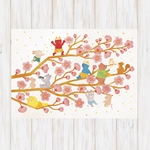 節分と梅の花ポストカード2枚セット　