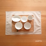 ランチョンマット　40×60　　* チェック×ドット　col. beige