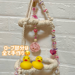 *105*天然素材カミカミボールダブルメリーゴーランド♡小鳥さんのハンドメイドトイ