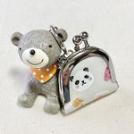 パンダとおにぎり柄のがま口キーホルダー