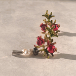 柘榴のアシンメトリーピアス【2way】