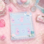 レア　クラシカルモダン　うさぎ　ウサギ　A5バインダー　水色　ピンク　レース　リボン　ハート　バラ　ゆめかわ　ゆめかわいい　ロリータ　甘ロリ　ベビー　ベビーシャワー　出産祝い　出産　育児日記