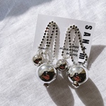 #261    再販♡    シルバー　ダブル　ボール　ピアス　🎱