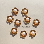 6pac✿︎フラワー パール　カボション　オレンジ