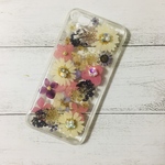 押花 iPhone  SE２ 6/6s/7/8 ケース  押花パール付き