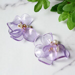 New！6個　フラワータッセル　アクリルクリア花びら　ラベンダー