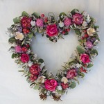 春色♪ハートのピンク薔薇リース