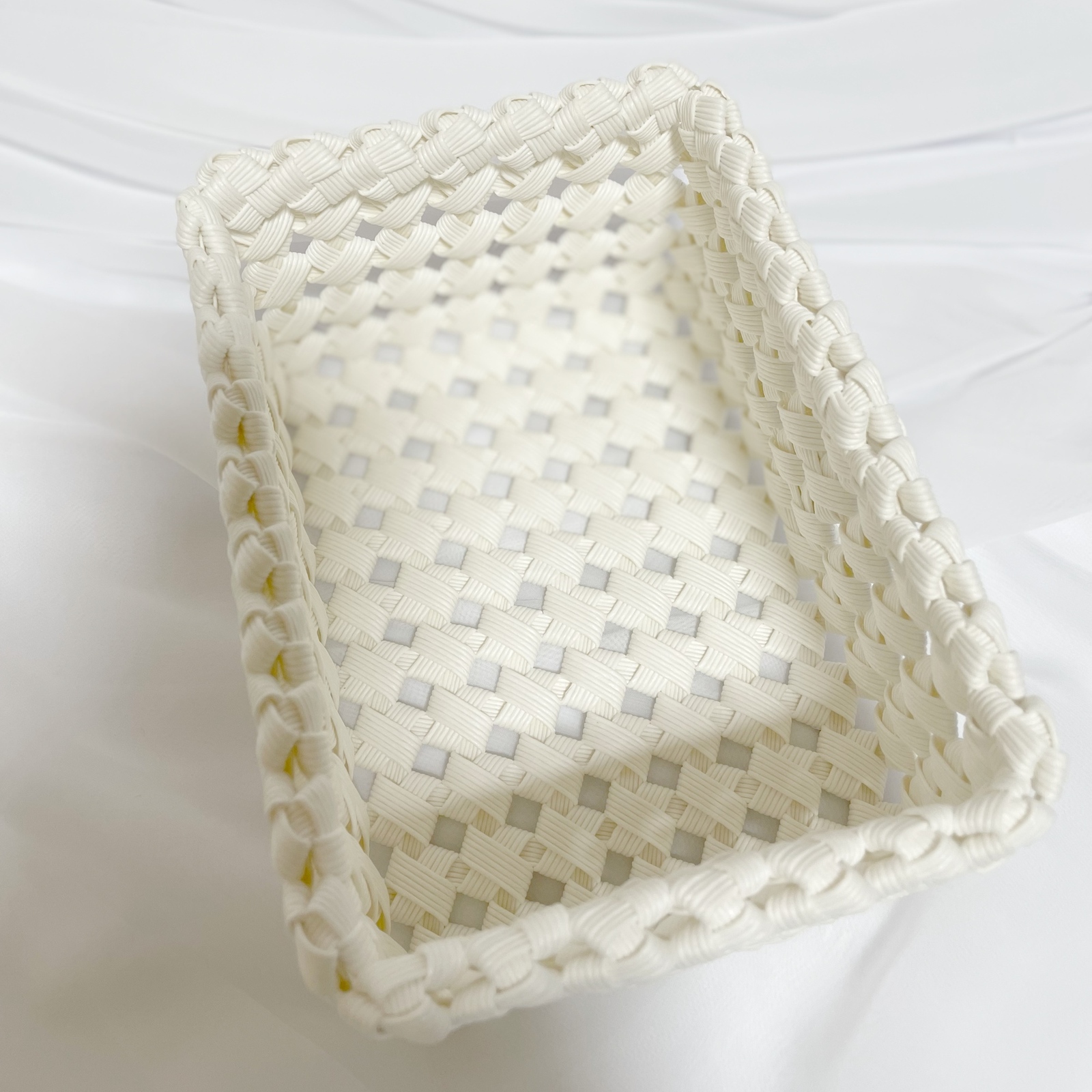 No.35 クラフトバンド ナプキンケース 小物入れ かご ナチュラル あーち様 オーダートイレットペーパー、ナプキン入れ完成品 No.35