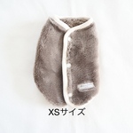 再販 ラスト [犬服] XSサイズ 完成品 チワワ 冬服　　　両面ボア パイピングベスト 背中ボタン 