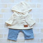 ☆福袋☆カジュアルセットD（杢ベージュのパーカー&ライトブルーのデニムパンツ）