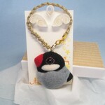 文鳥のぺたんコさんバッグチャーム・ノーマル・羊毛フェルト
