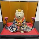 しろくま貯金箱  ひな祭り リバーシブル着物 花冠 ネックレス３点セット