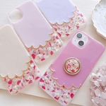 ❁スマホリング選択❁ クラッシュフラワーのスカラップ❁.*･ﾟ押し花iPhoneケース 【※iPhone専用ページ】