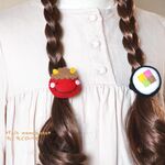 フェルト　のり巻きとオニさんのヘアゴム　節分　イベント　普段使いに