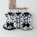 ハートいっぱいなワンピ♡ブラック　犬服(送料込み価格)