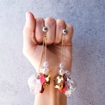 【シャボン玉ピアス】*｡･+fleurir+･｡*｡【チタンピアス】レッド