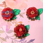 【リニューアルして再販】大ぶりな椿の髪飾り ヘアゴム・ポニーフック