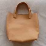 牛革  ミニトートバッグ　ナチュラルオークル