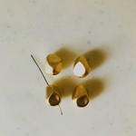 Matte Gold Faceted Geometric Oval Beads