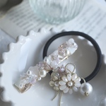 お正月特別SALE✳︎ホワイトジェイドとパステルカラーのヘアクリップ・ヘアゴムset