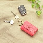 特価！🎊フォロワー『４０００人』突破記念🎊　 ✻　🚗スマートキーケース　～Simple～　✻ 　ヌメ革　お花柄型押し🌹　✻　ナチュラル・コーラルピンク色　✻ 