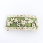 大人かわいい𓆸刺繍リボンのパッチンピン𓈒𓏸︎︎︎︎ 抹茶