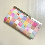 ほのぼのどうぶつ柄の長財布＊パステル