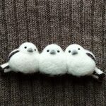 野鳥シリーズ☆もちもちシマエナガ団子ブローチ