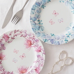 〖 透き通る世界 blue ＆ pink プレートセット 〗食器 透明　