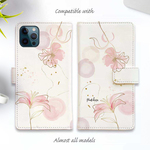 iPhone16/iPhone16Pro/iPhone16Plus/iPhone16ProMax/iPhone15/iPhone15Pro/手帳型ケース 花柄 "フランツデザイン No4"