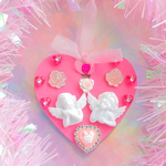 ❤︎ハートの壁飾り❤︎ホワイト双子天使