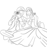 【線画】韓国風似顔絵イラスト