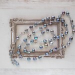 バロック淡水パールの2wayロングネックレス　グレイッシュネイビー