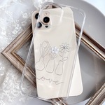 【Love・Flower】クリアケース　シルバー iPhoneSE第2世代 iPhone11 iPhone11Pro iPhone12  iPhone12 mini iPhone13