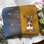 🐰felt  de patchworkうさぎのポーチ🐰