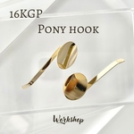 【2pcs】16KGP本金ポニーフック　平皿タイプ 22020