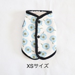 [犬服] XSサイズ 完成品 チワワ　　　　　　　　　　　花柄 裏側ボア リバーシブル パイピングベスト 背中ボタン　