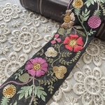 インド刺繍リボン　花　インド刺繍　スパンコール