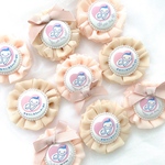 【再再販！】ふわふわシフォンのマタニティロゼット / リボン付き / マタニティフォト / 両面 / マタニティマーク / シフォンロゼット / 妊婦 / 妊娠プレゼント / 妊娠祝い