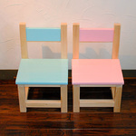 【pa・n様　オーダー商品】ピンクと水色の小さなレトロ椅子２個セット☆