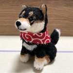 おすわり🐕柴犬(黒柴)羊毛フェルト