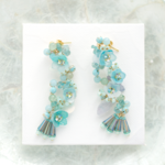 新作先着3名さま送料無料▷木漏れ日 Emerald Green『Flower Stream ピアス/イヤリング』ashelia_watercolorjewelry