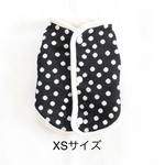 [犬服] XSサイズ 完成品 チワワ 冬服　　　　　　　　　ドット柄 ジャガードニット 裏ボア リバーシブル パイピングベスト　背中開き